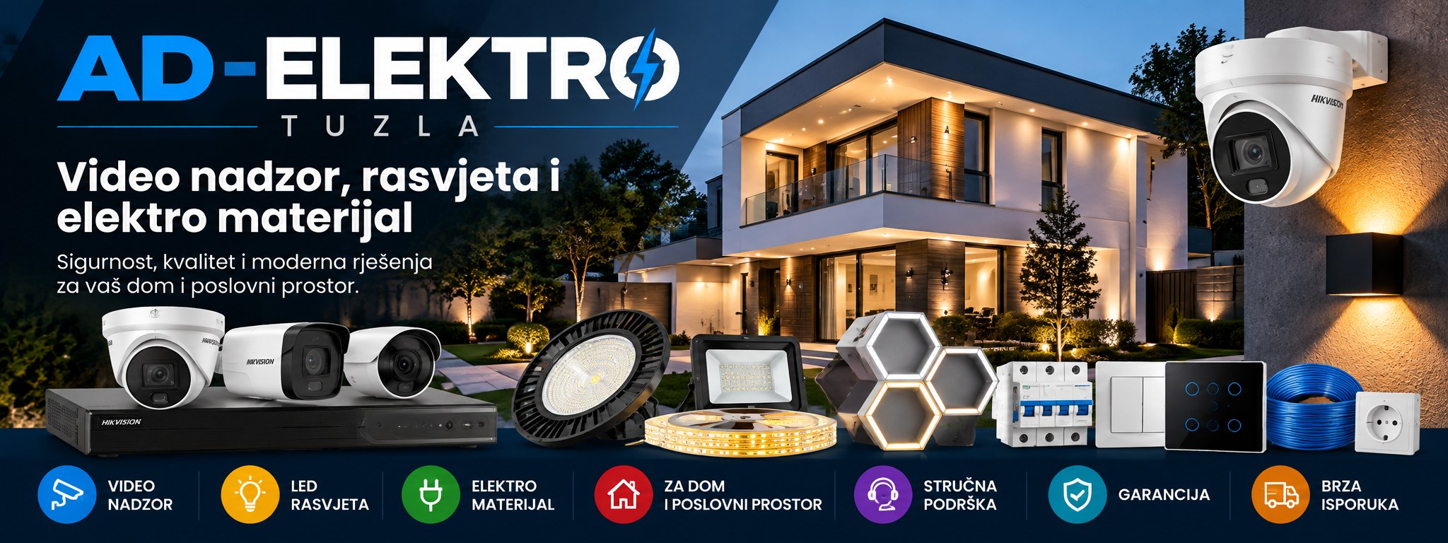 AD-Elektro Tuzla: video nadzor, LED rasvjeta i elektromaterijal
